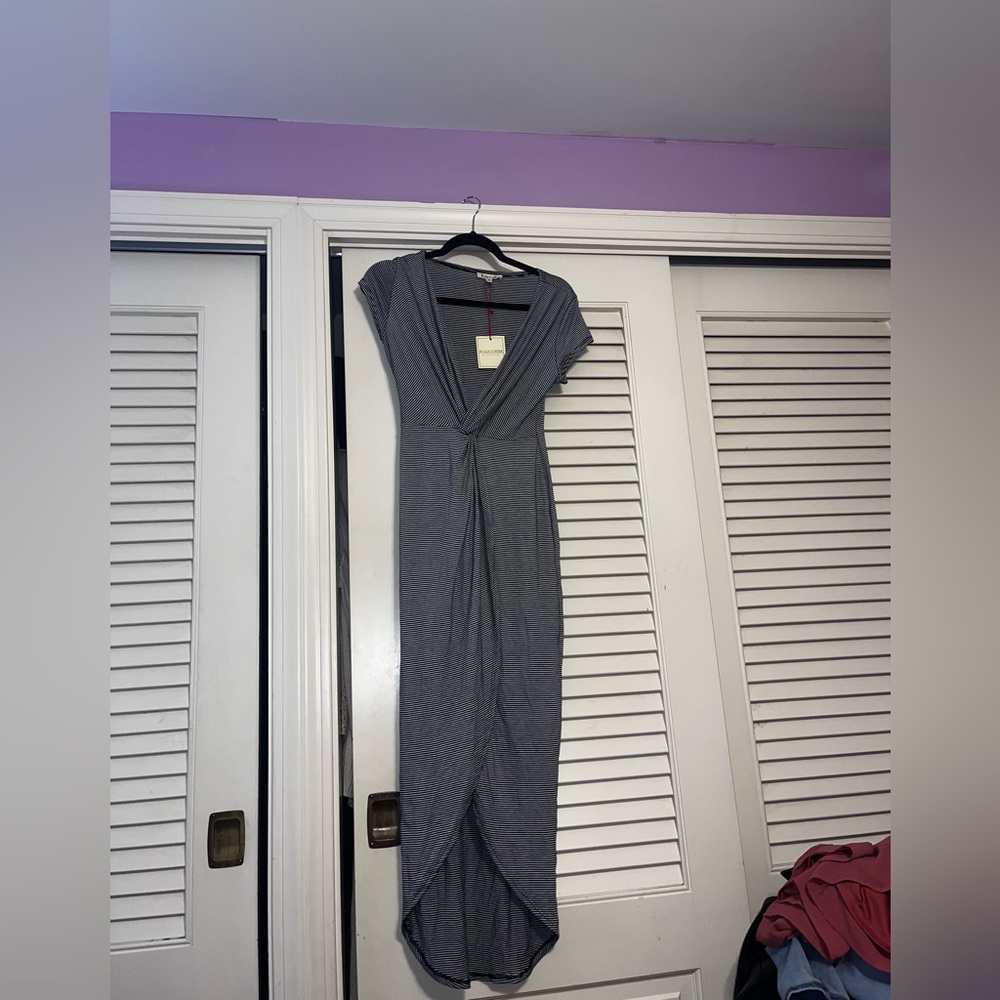 Stripped dress , hi low